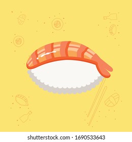 Fresh and delicious sushi vector design