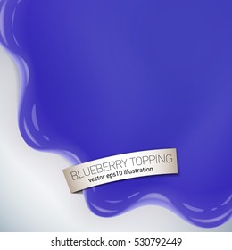 Fresh delicious vector blueberry topping jelly or jam illustration