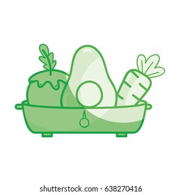 fresh and delicious vegetables inside of pot