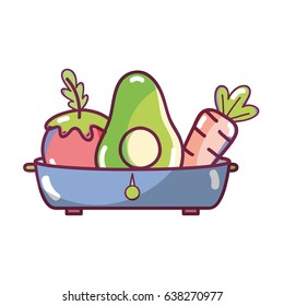 fresh and delicious vegetables inside of pot