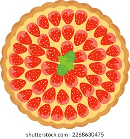 Fresh and delicious whole strawberry tart