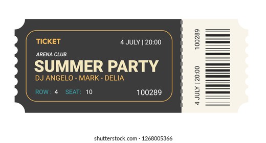 Fresh design Ticket Vector template for invitation, event, concert, music festival, movie festival, show, performance, etc.