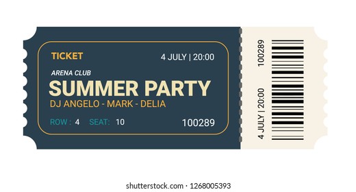 Fresh design Ticket Vector template for invitation, event, concert, music festival, movie festival, show, performance, etc.