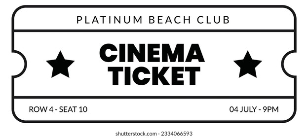 Diseño fresco plantilla Vector de entradas para invitación, evento, concierto, festival de música, festival de cine, espectáculo, actuación, etc.