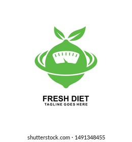 Fresh diet logo concept. Fresh fruit for diet logo