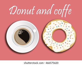 Fresh donut with coffee