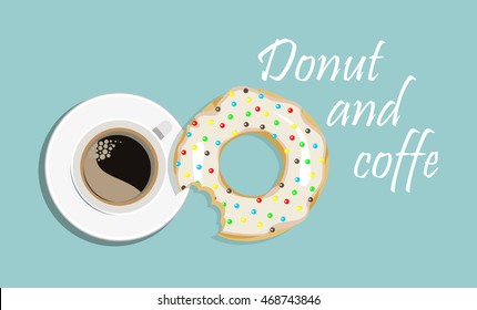 Fresh donut with coffee