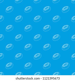 Fresh donut pattern vector seamless blue repeat for any use