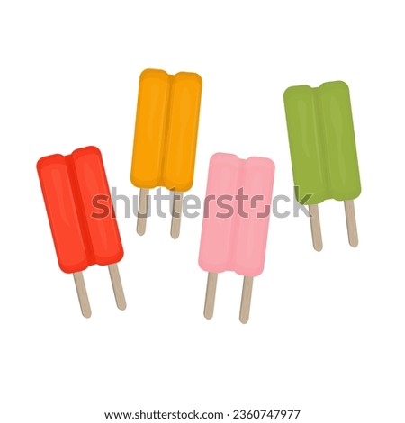 Fresh Double Stick Popsicle Ice illustration logo