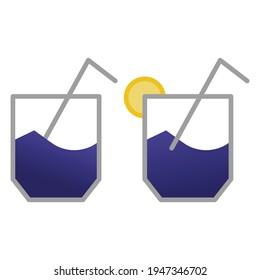 fresh drink icon, lemon drink icon, beach drink