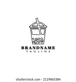 Logo-Vorlage für frisches Getränk - Schwarz, modern, isoliert