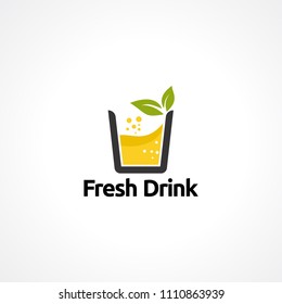 fresh drink logo vector, icon, element, and template 