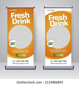 Fresh Drink Rollup Or X Banner Design Template