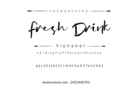 Fresh Drink Signature Font Calligraphy Logotype Script Brush Font Type Font lettering handwritten