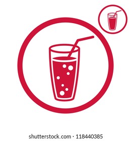 Fresh drink simplistic round icon, vector.