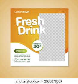 fresh drink social media banner template	