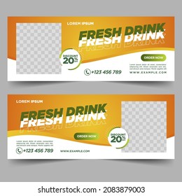 fresh drink social media banner template	