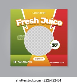 Fresh drink social media banner post template