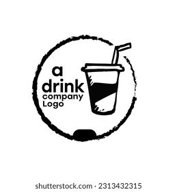 Fresh drink straw cup illustration logo