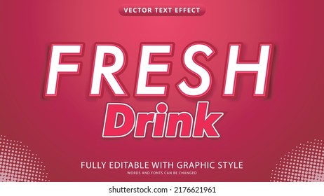 Fresh Drink Text Effect Editable With Graphic Style