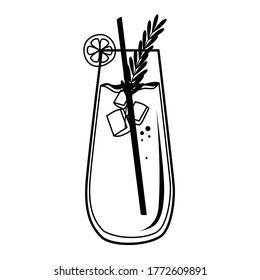 Frische Getränke dünne Linie Symbol. Illustration zum Konzept von Saft oder Eis. Umfassendes Vektordesign