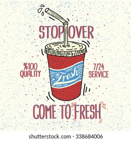 fresh drink vintage graphic design