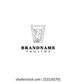 fresh drinks cartoon logo template icon flat black modern isolated vector illustration