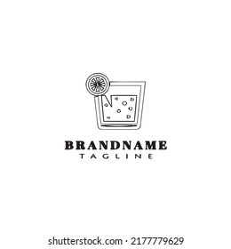 fresh drinks cartoon logo template icon design black modern isolated vector illustration
