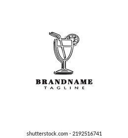 Frischgetränk-Cartoon-Logo-Vorlage Symbol Design Schwarz, moderne einzelne Flachgrafik