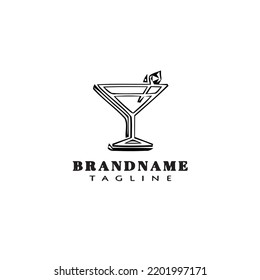 fresh drinks cartoon logo template icon flat black modern isolated vector illustration