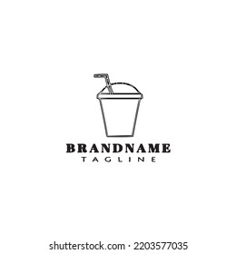 fresh drinks cartoon logo template icon design black modern isolated vector