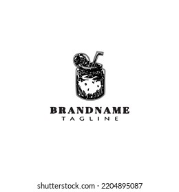 fresh drinks cartoon logo template icon design black modern isolated vector