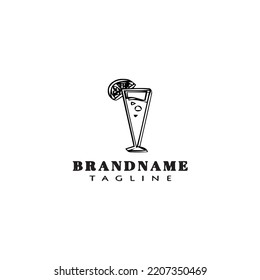 fresh drinks cartoon logo template icon design black modern vector illustration