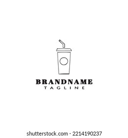 fresh drinks cartoon logo template icon design black modern isolated vector