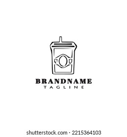 fresh drinks cartoon logo template icon design black modern isolated vector