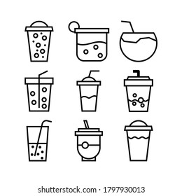 Icono de bebidas frescas o logotipo símbolo de señas aislado ilustración vectorial - Colección de iconos vectoriales de estilo negro de alta calidad
