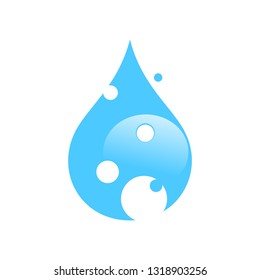 Fresh Drop Water with Oxygen Bubble Health Drink Symbol