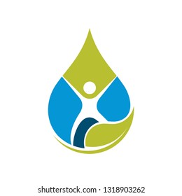 Fresh Drop Water with Oxygen Bubble Health Drink Symbol