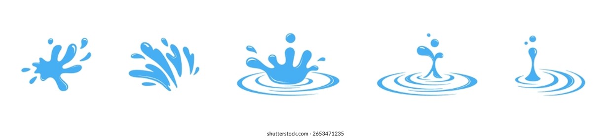 Fluxo dinâmico fresco Onda de água splash ícone gota de água modelo de projeto de ilustração vetorial, vetor 10 eps.