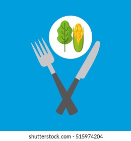 fresh eating lettuce with cob vector illustration eps 10