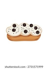 Elair fresco con concepto de panadería de relleno de crema