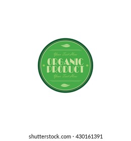 fresh eco friendly green theme label vector art illustration
