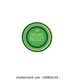 fresh eco friendly green theme label vector art illustration