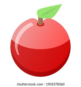 Fresh eco red apple icon. Isometric of fresh eco red apple vector icon for web design isolated on white background