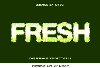 fresh editable text effect, lettering typography font style, glossy 3d text for tittle