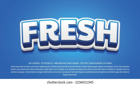 Fresh editable text effect template with 3d style use for logo and business brand