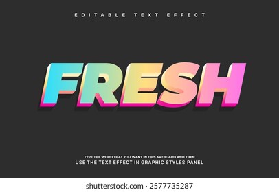 Fresh editable text effect template
