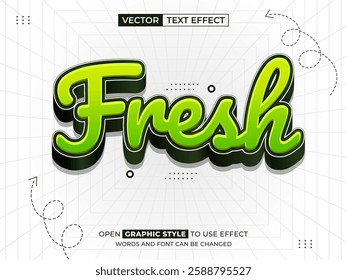 fresh editable text, font effect, 3d text for title