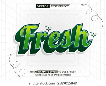 fresh editable text, font effect, 3d text for title