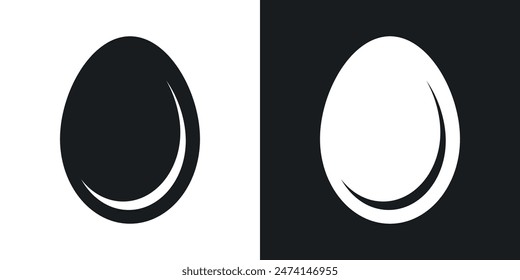 Juego de iconos de surtido de huevos frescos. Símbolo de Vector de cáscara de huevo y Variedades cocidas.